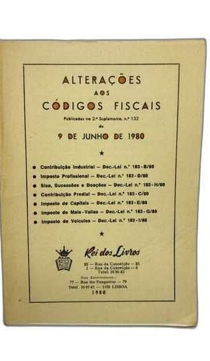 Alterações Aos Códigos Ficais 1980