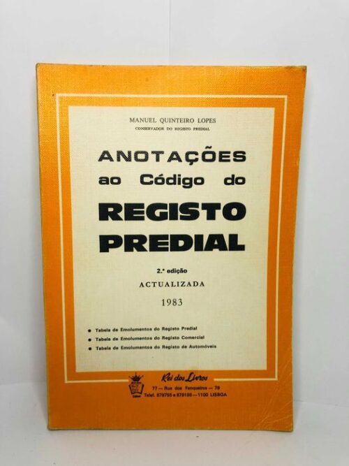Anotações ao Código do Registo Predial 1983