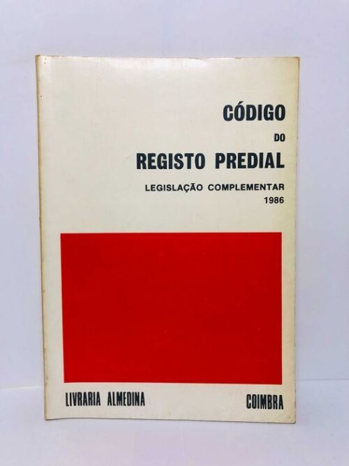 Código do Registo Predial Legislação Complementar 1986