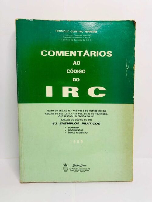 Comentários ao Código do IRC - Henrique Quintino Ferreira