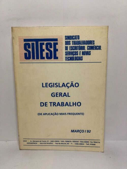 Legislação Geral de Trabalho 1992
