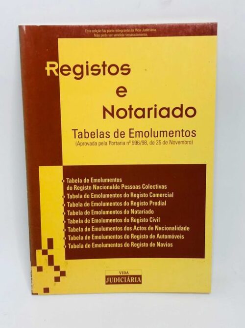 Registos e Notariado - Tabelas de Emolumentos