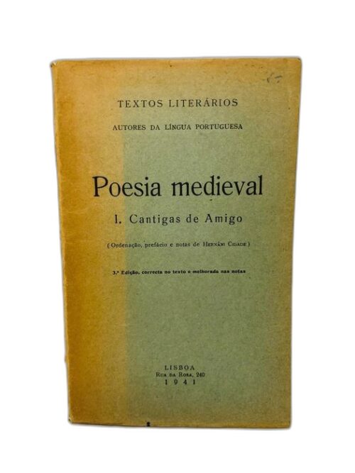 POESIA MEDIEVAL – I. Cantigas de Amigo 1941