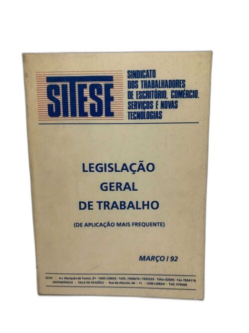Legislação Geral de Trabalho 1992