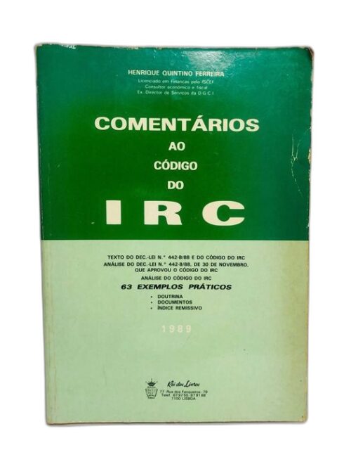 Comentários ao Código do IRC - Henrique Quintino Ferreira