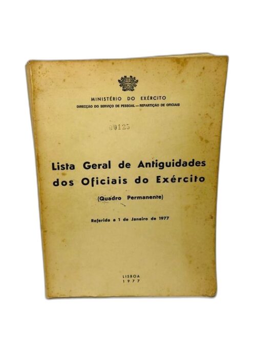 Lista Geral de Antiguidades dos Oficiais do Exército 1977