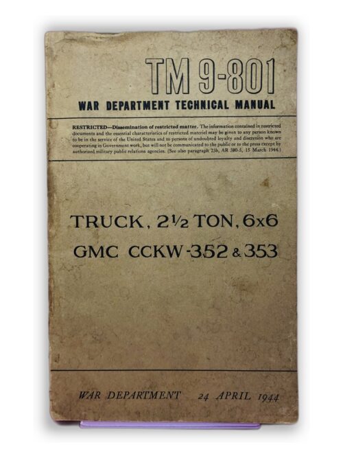 TM 9-801 War Department Technical Manual - War Department