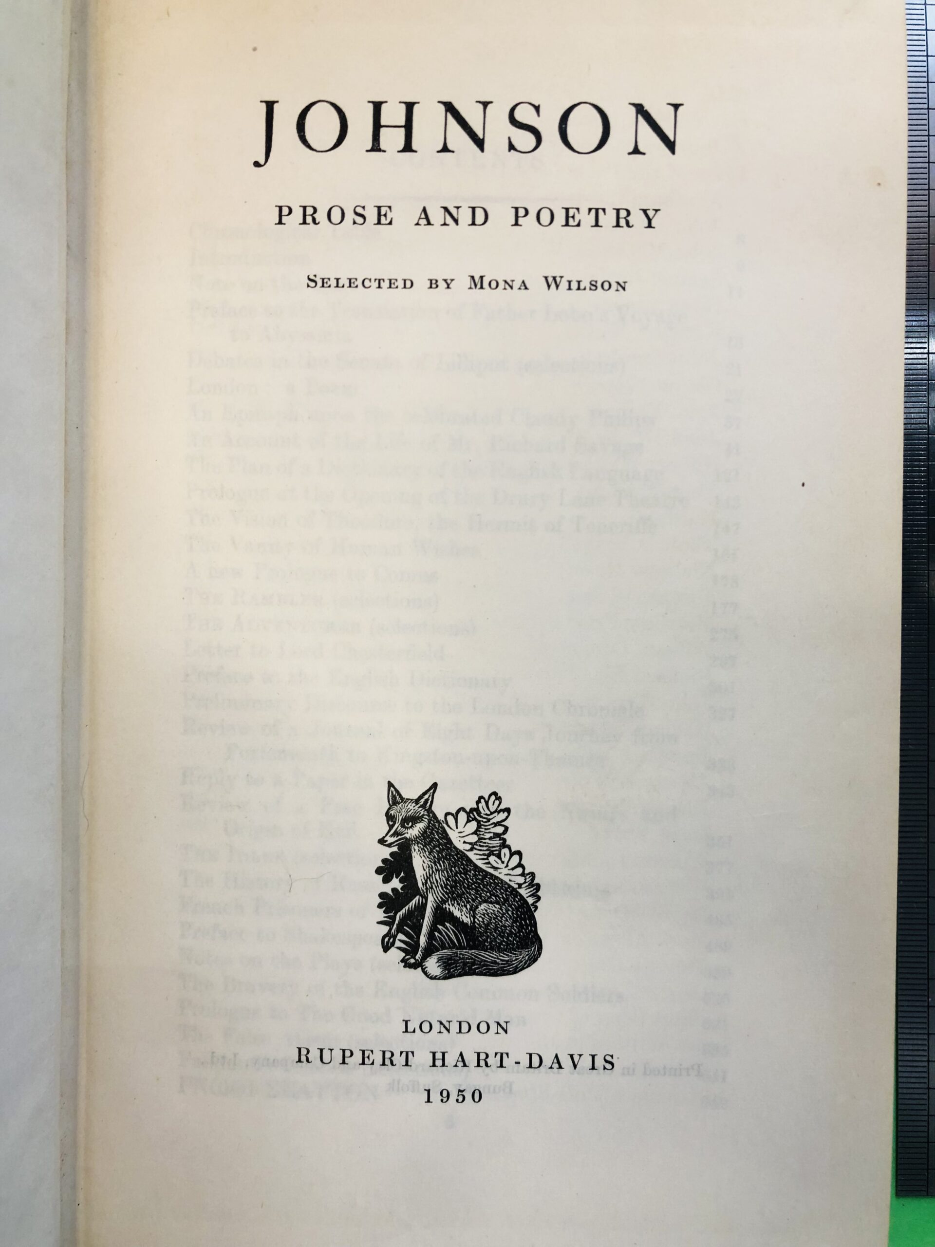 Johnson Prose and Poetry - Selecionado por Mona Wilson