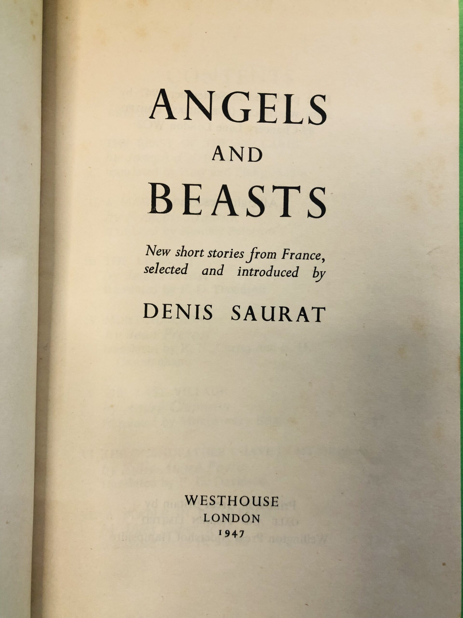 Angels and Beasts - Denis Saurat