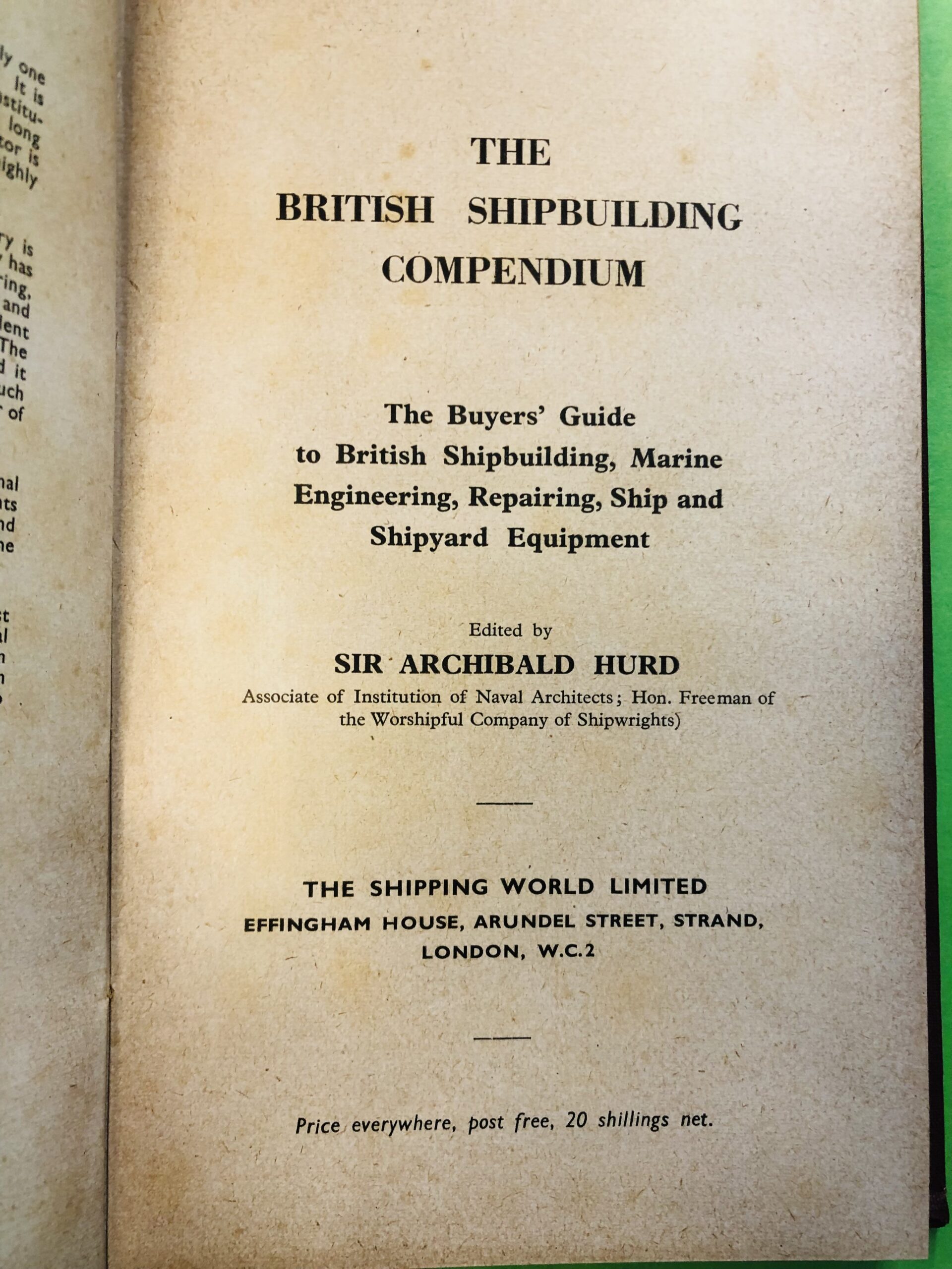 THE BRITISH SHIPBUILDING COMPENDIUM - SIR ARCHIBALD HURD