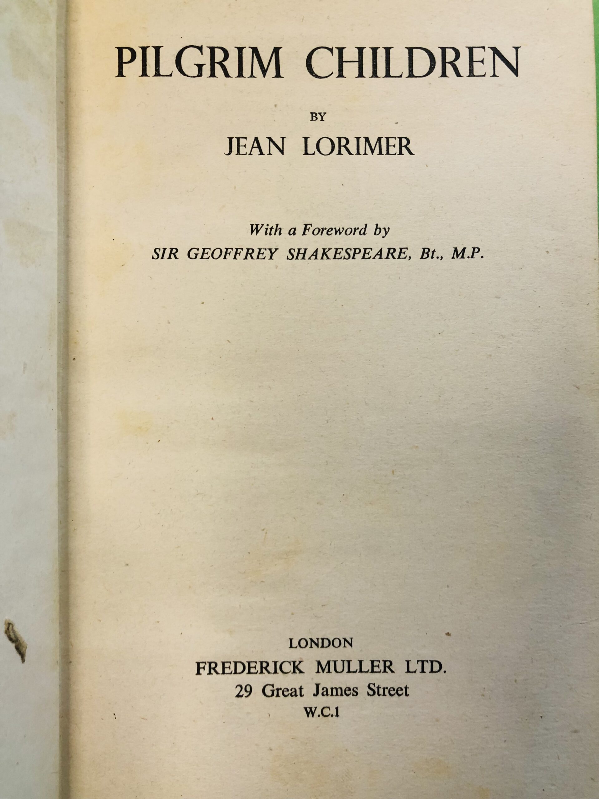 PILGRIM CHILDREN - JEAN LORIMER