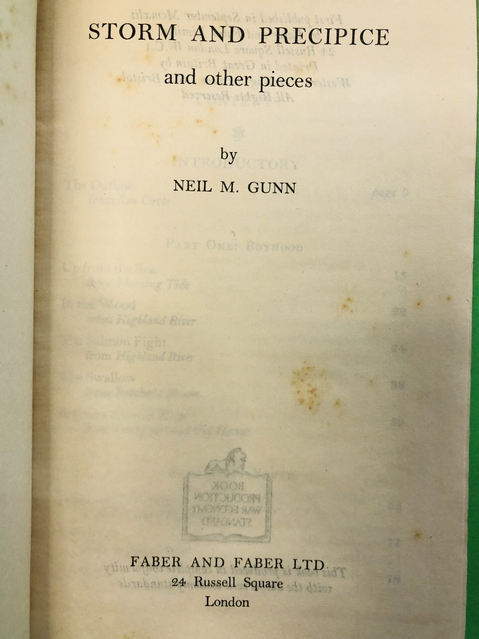 Storm and Precipice - Neil M. Gunn