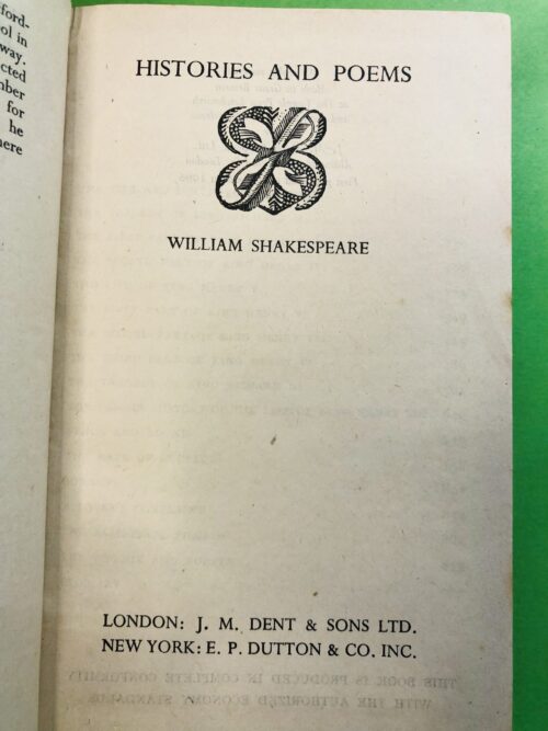 Histories and Poems - William Shakespeare