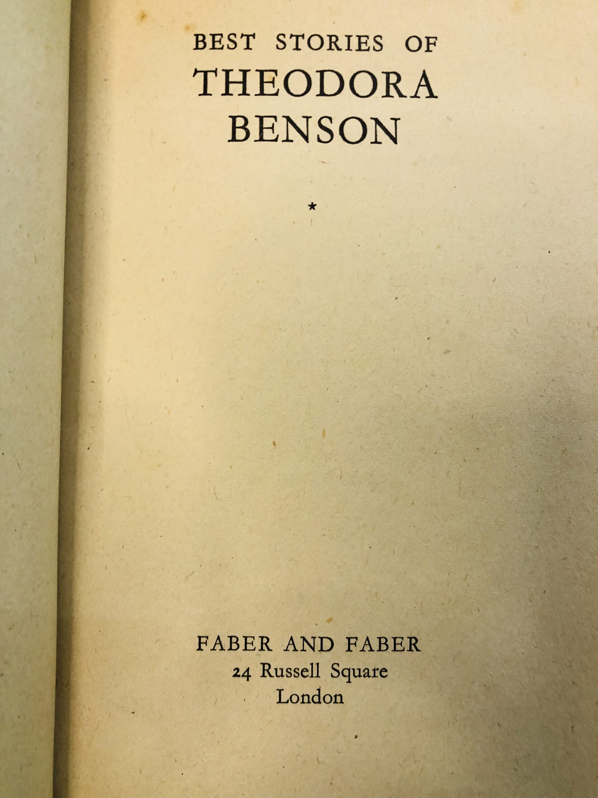 Best Stories of - Theodora Benson