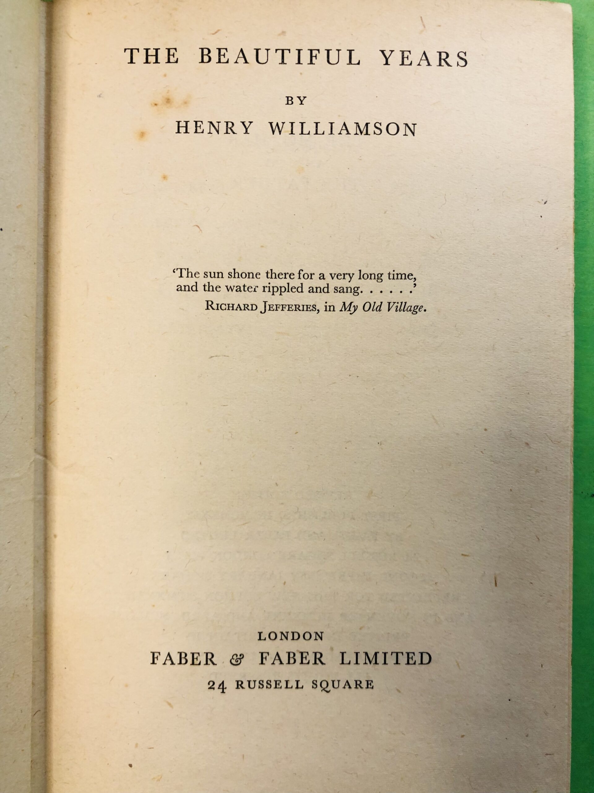 The Beautiful Years - Henry Williamson