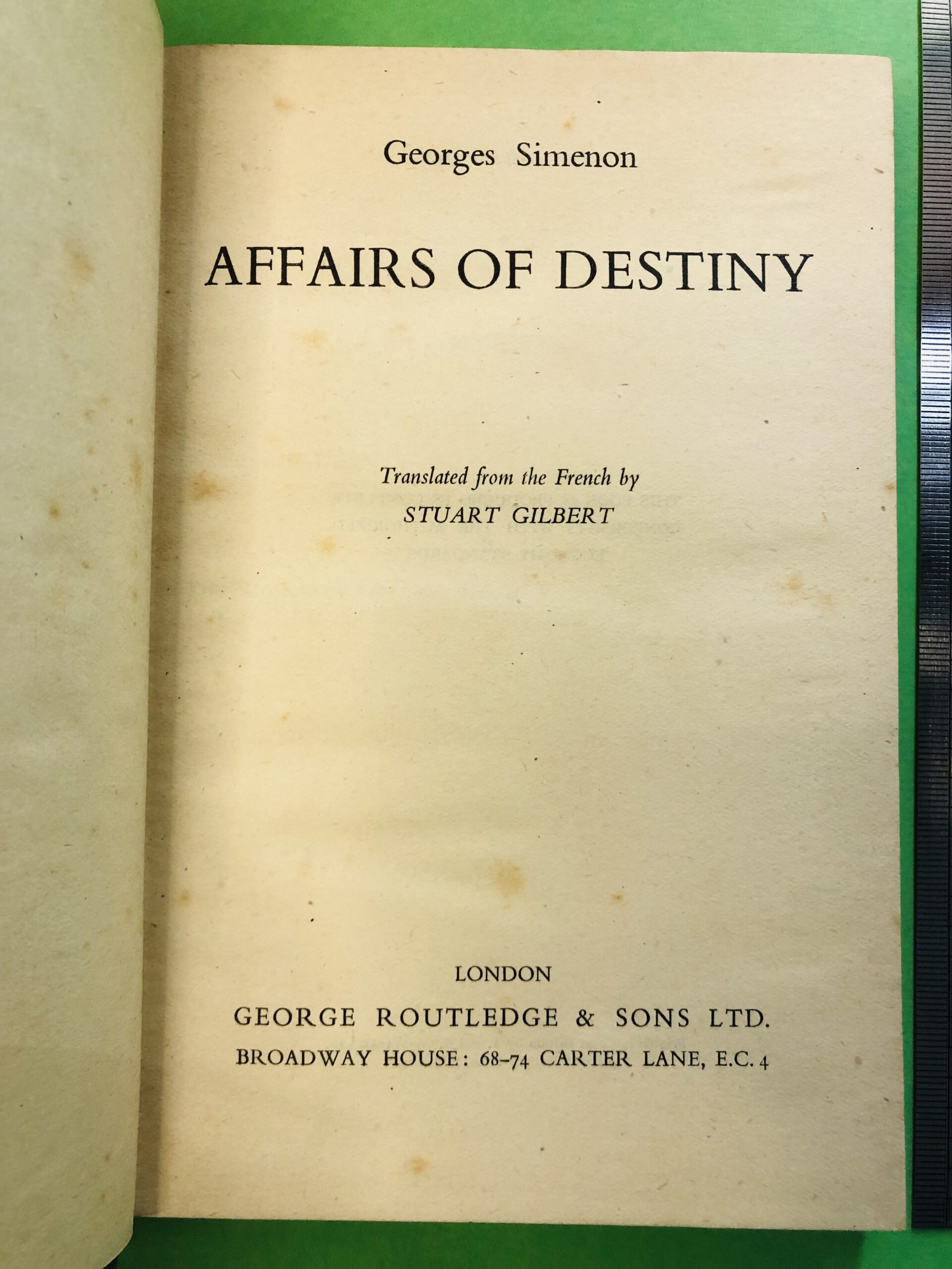 Affairs of Destiny - Georges Simenon