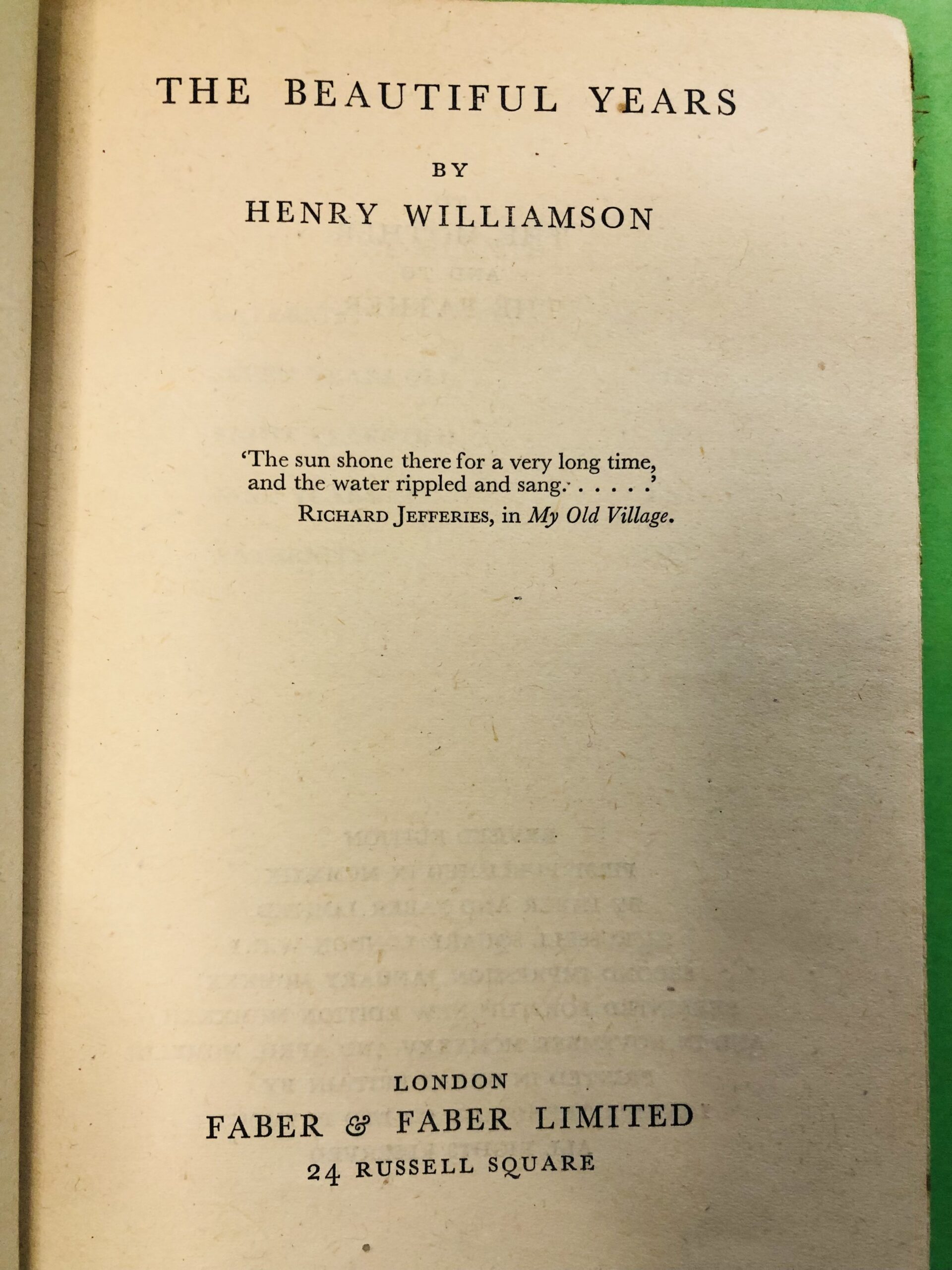 The Beautiful Years - Henry Williamson