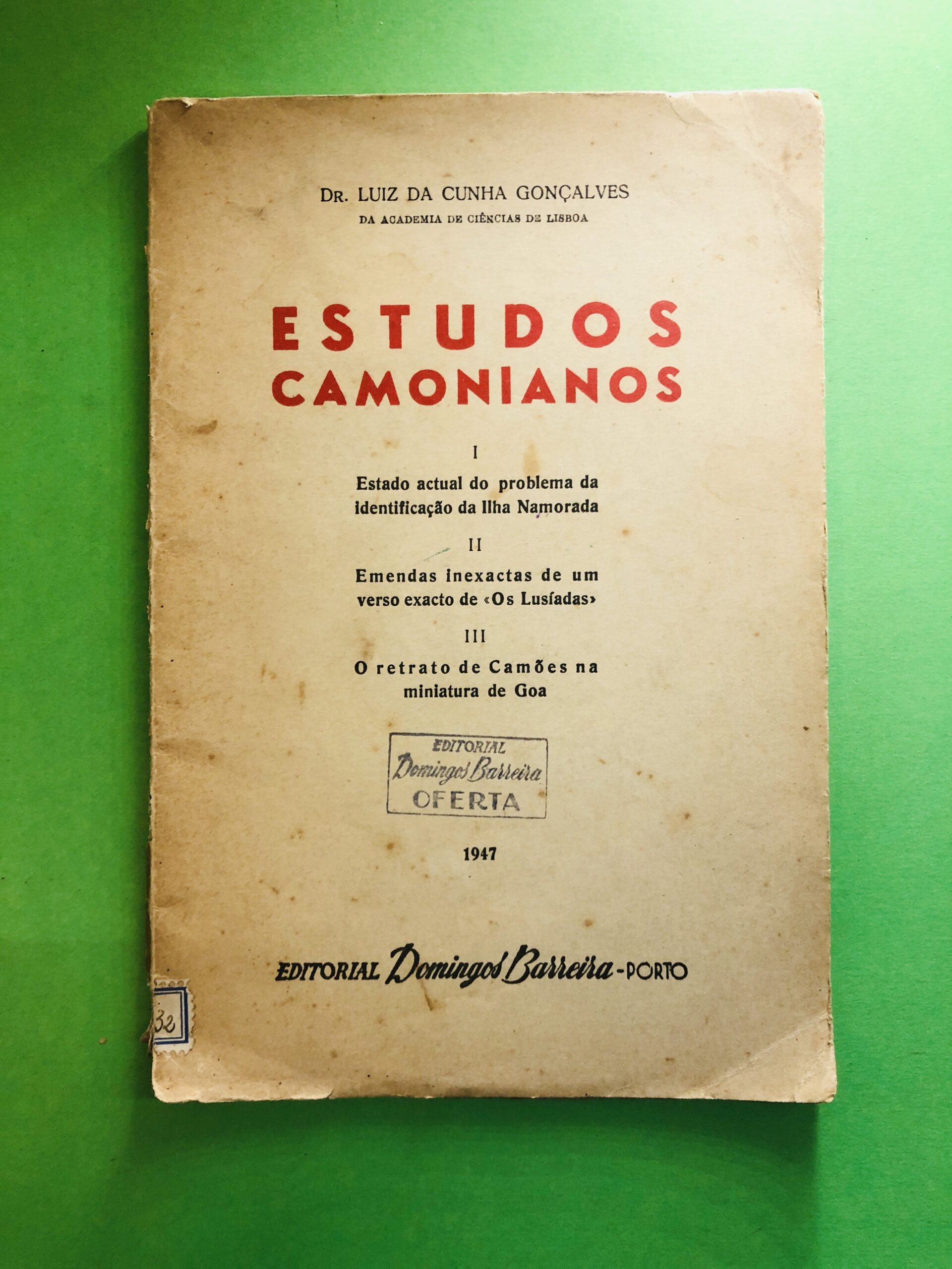 Estudos Camonianos - Dr. Luiz da Cunha Gonçalves
