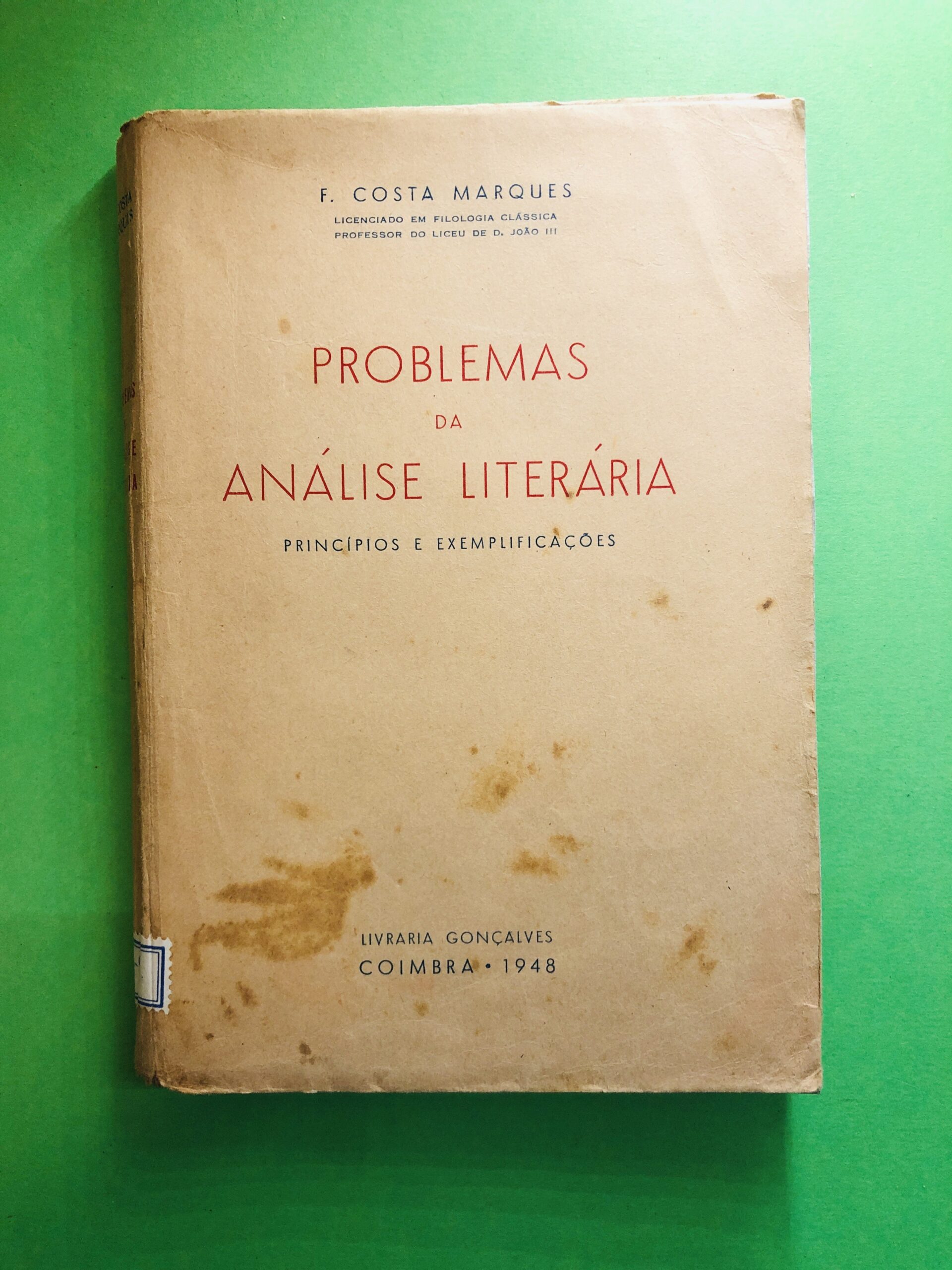 Problemas da Análise Literária - F. Costa Marques