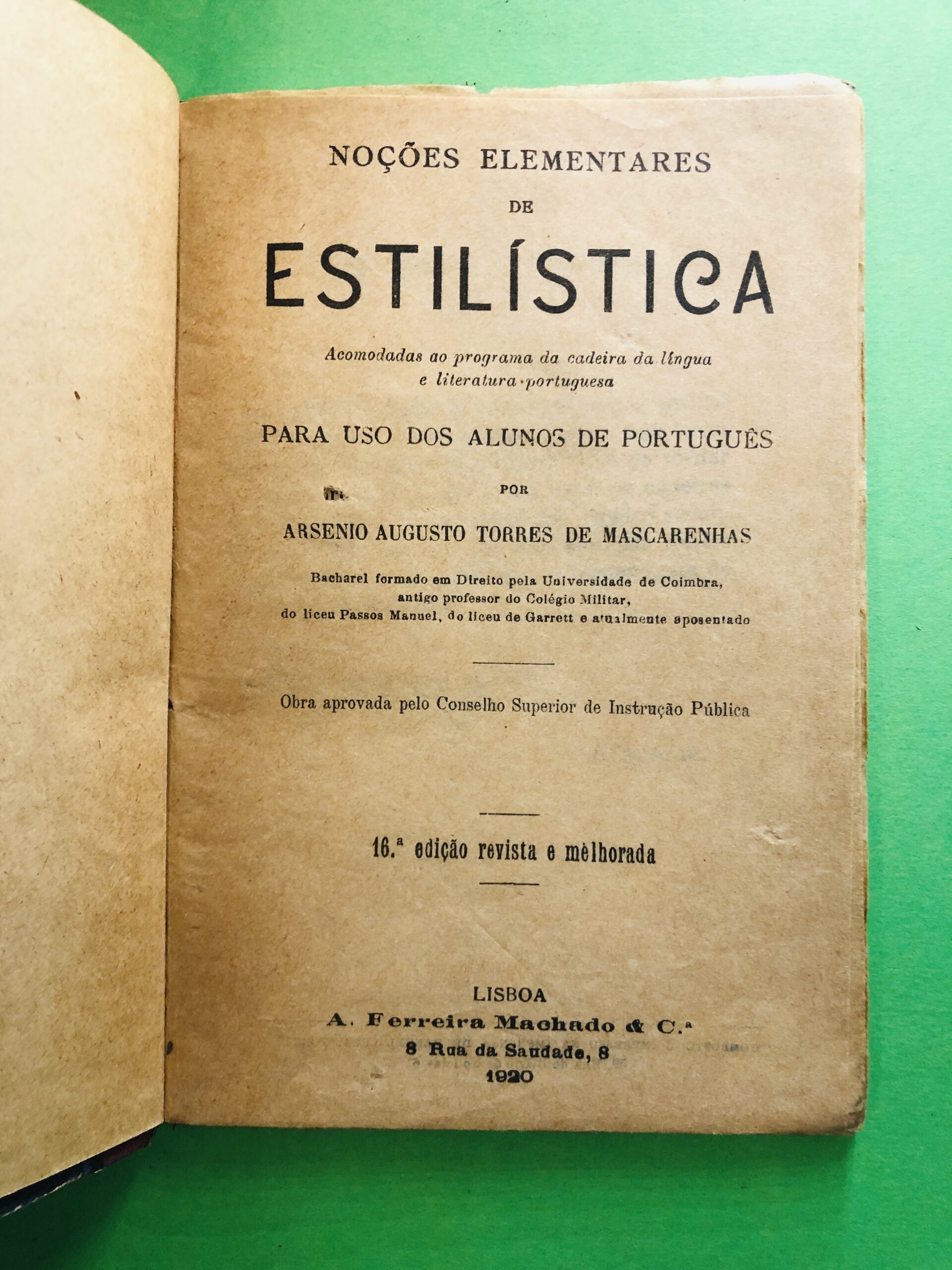 Noções Elementares de Estilística - Arsenio Augusto Torres de Mascarenhas
