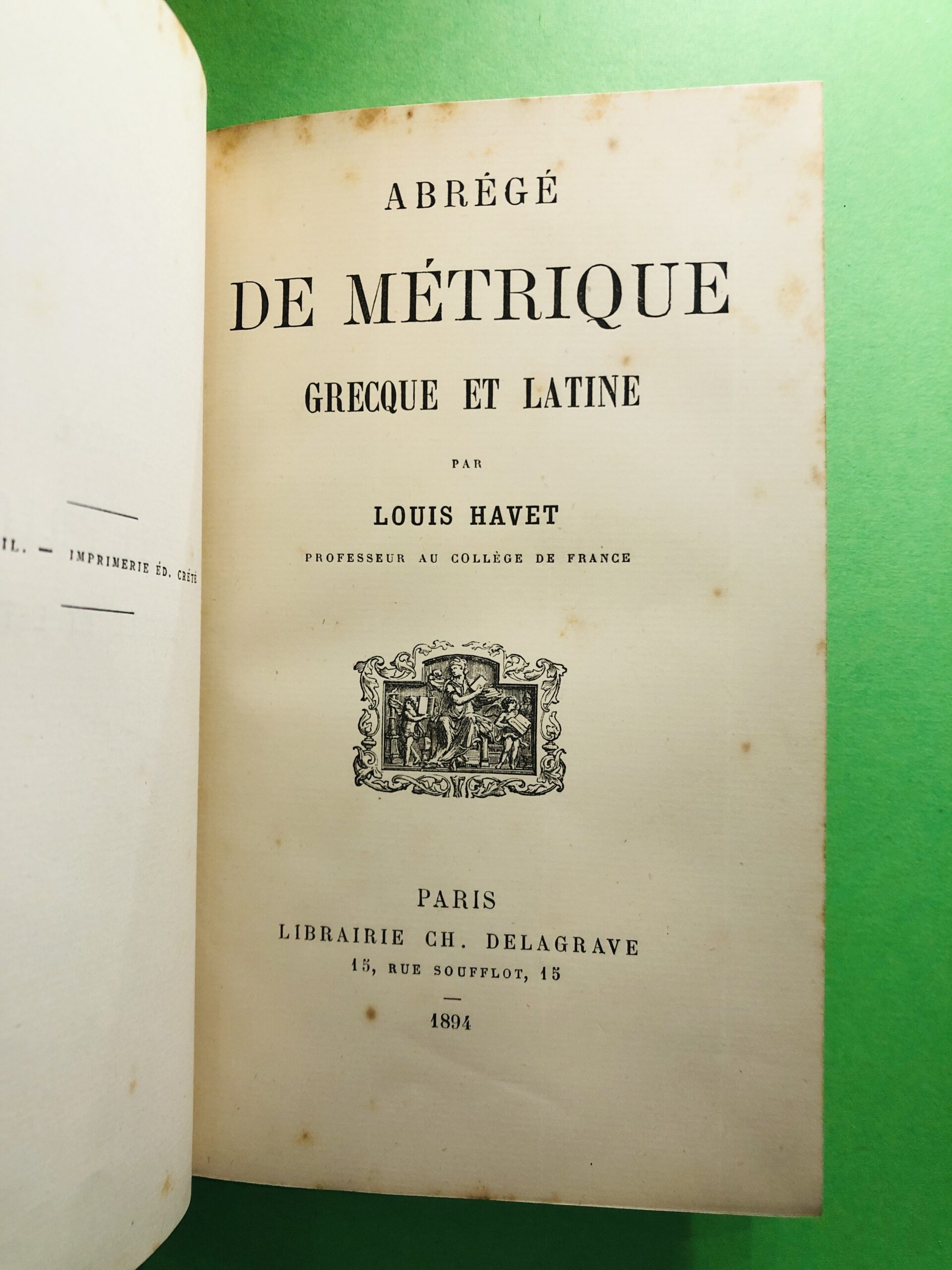 Abrégé de Métrique Grecque et Latine - Louis Havet