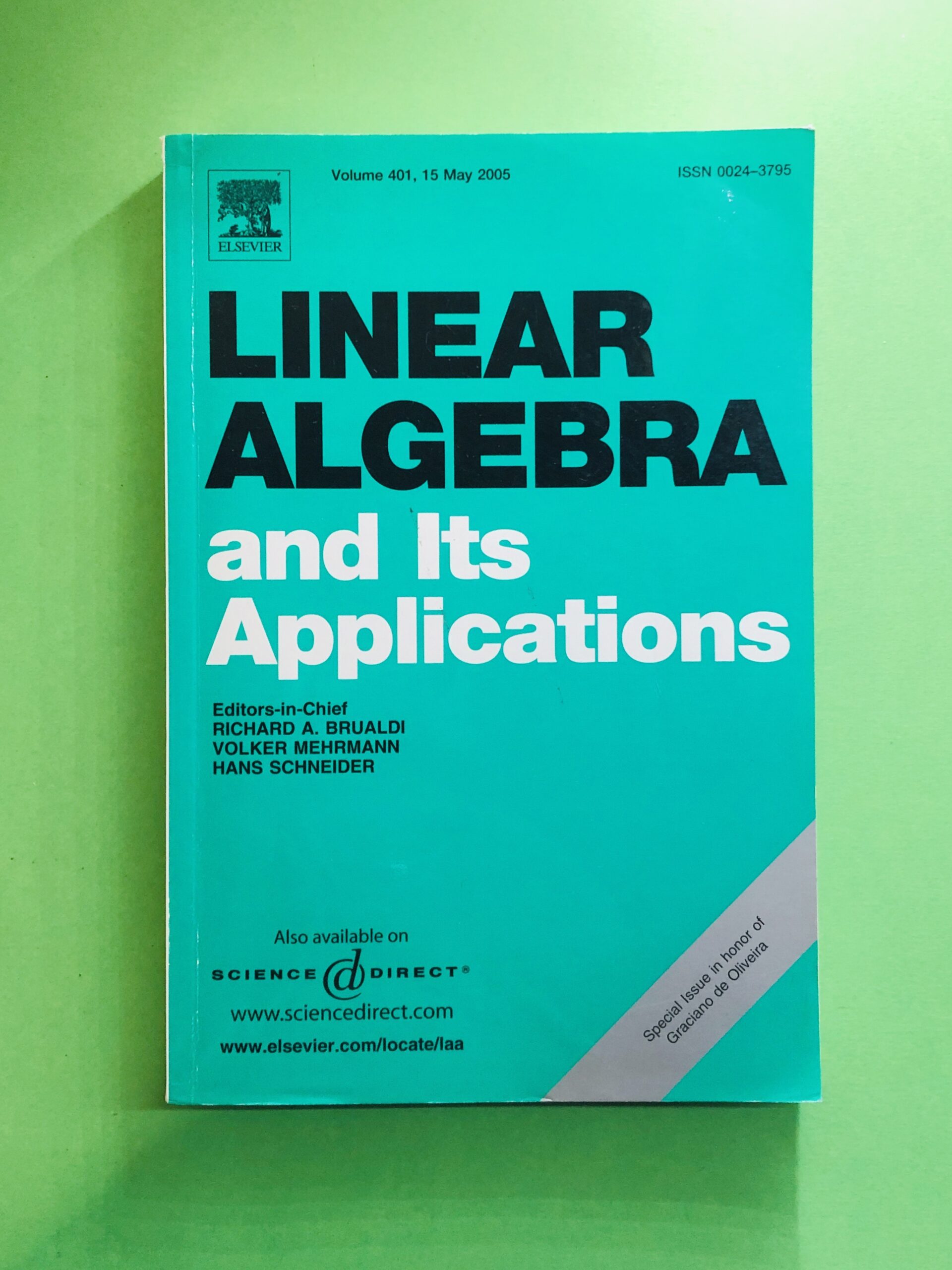 Linear Algebra and Its Applications - Richard A. Brualdi, Volker Mehrmann, Hans Schneider