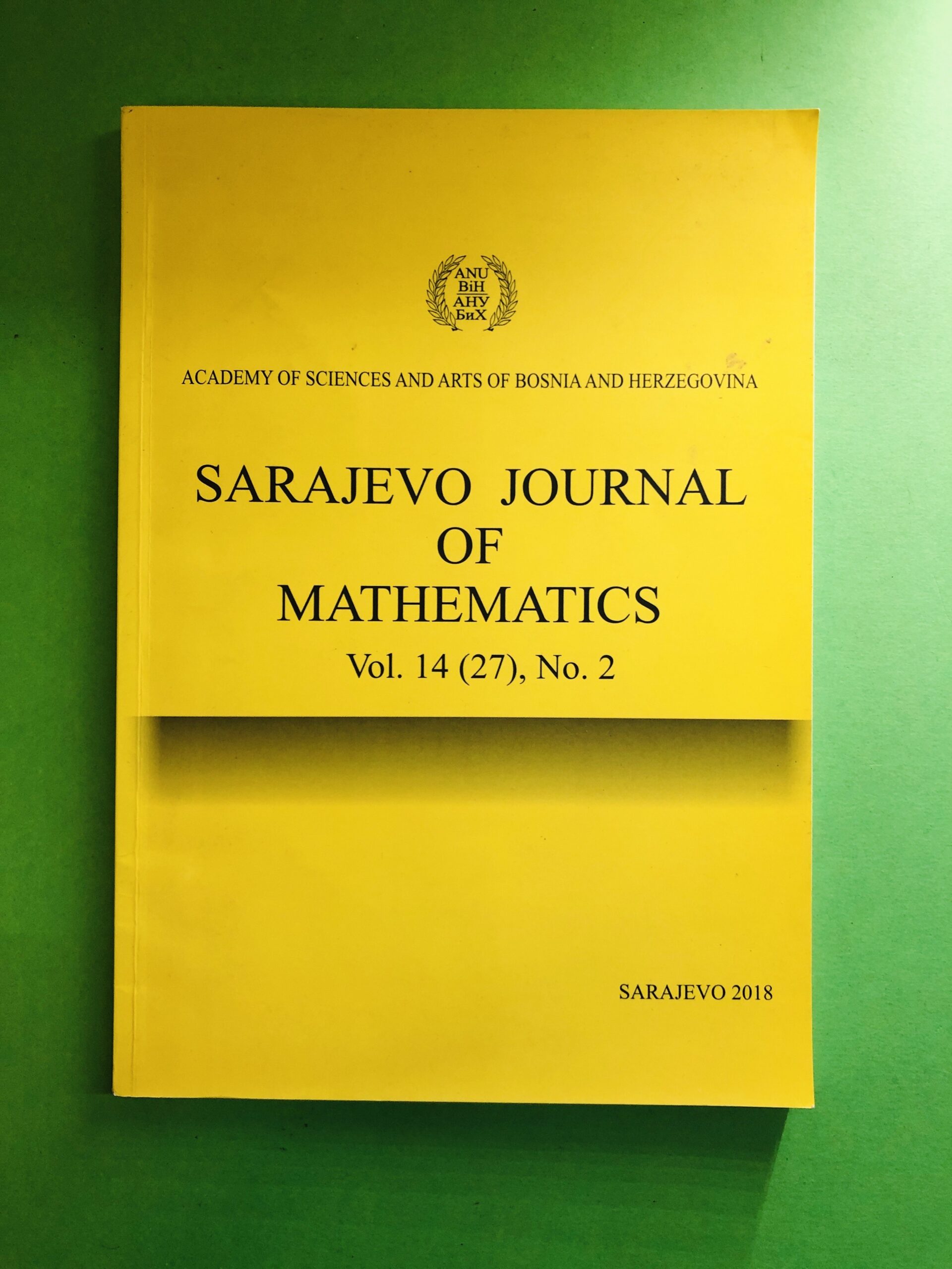 Sarajevo Journal of Mathematics - Não especificado