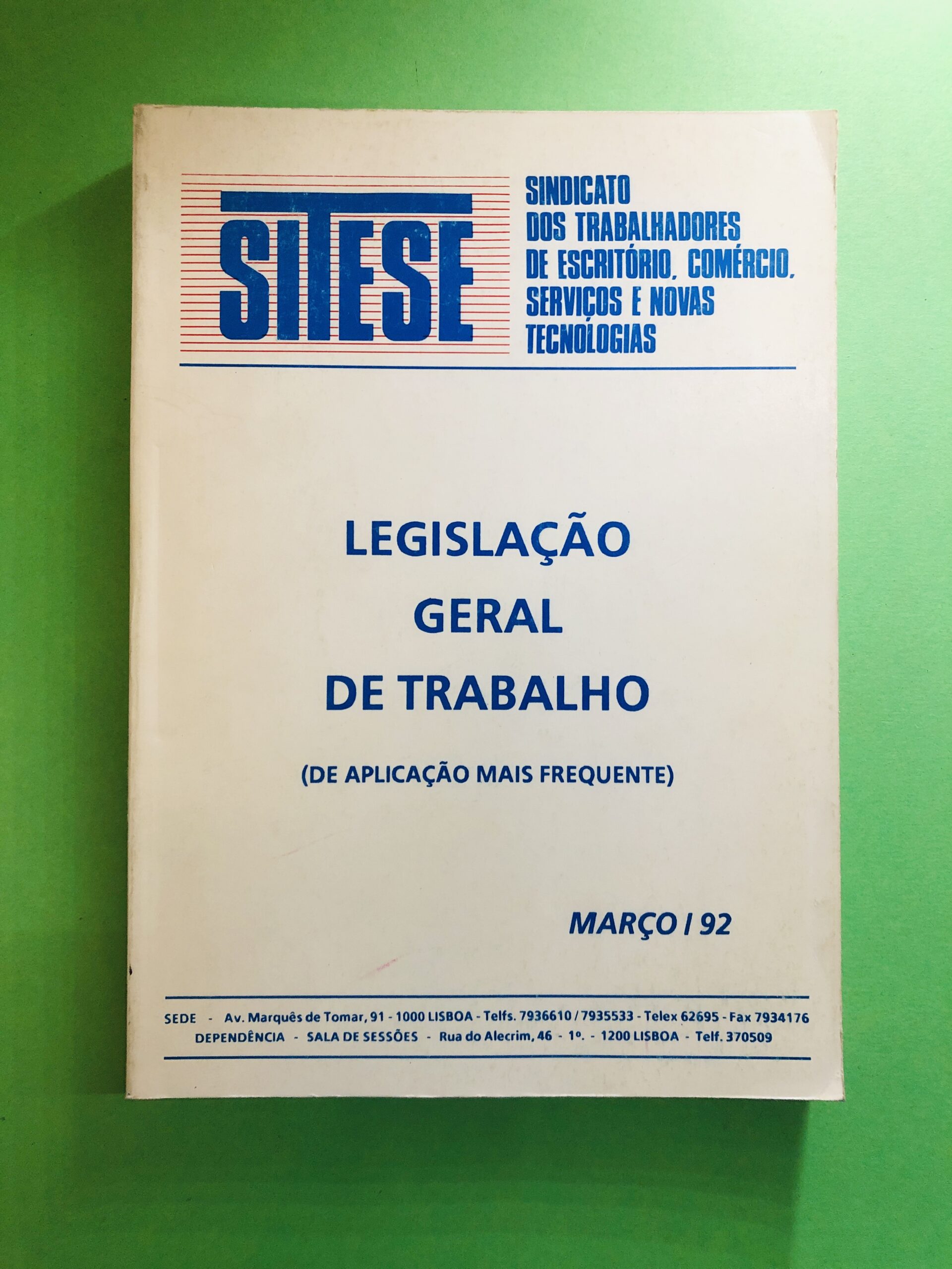 Legislação Geral de Trabalho - Não especificado