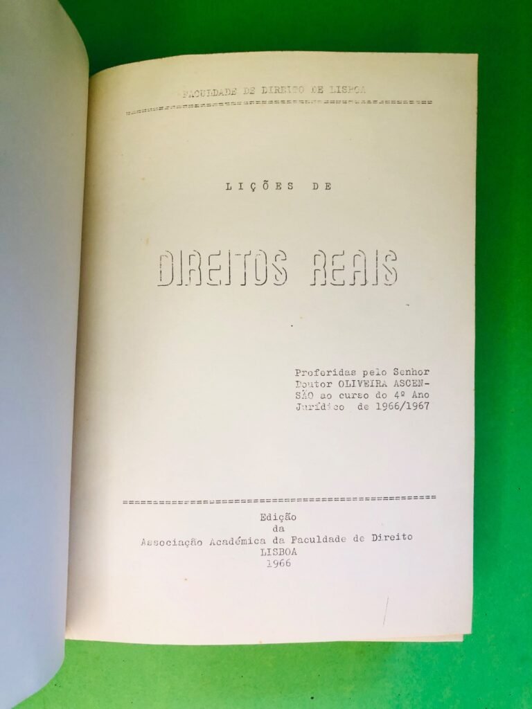 LIÇÕES DE DIREITOS REAIS - OLIVEIRA ASCENSÃO