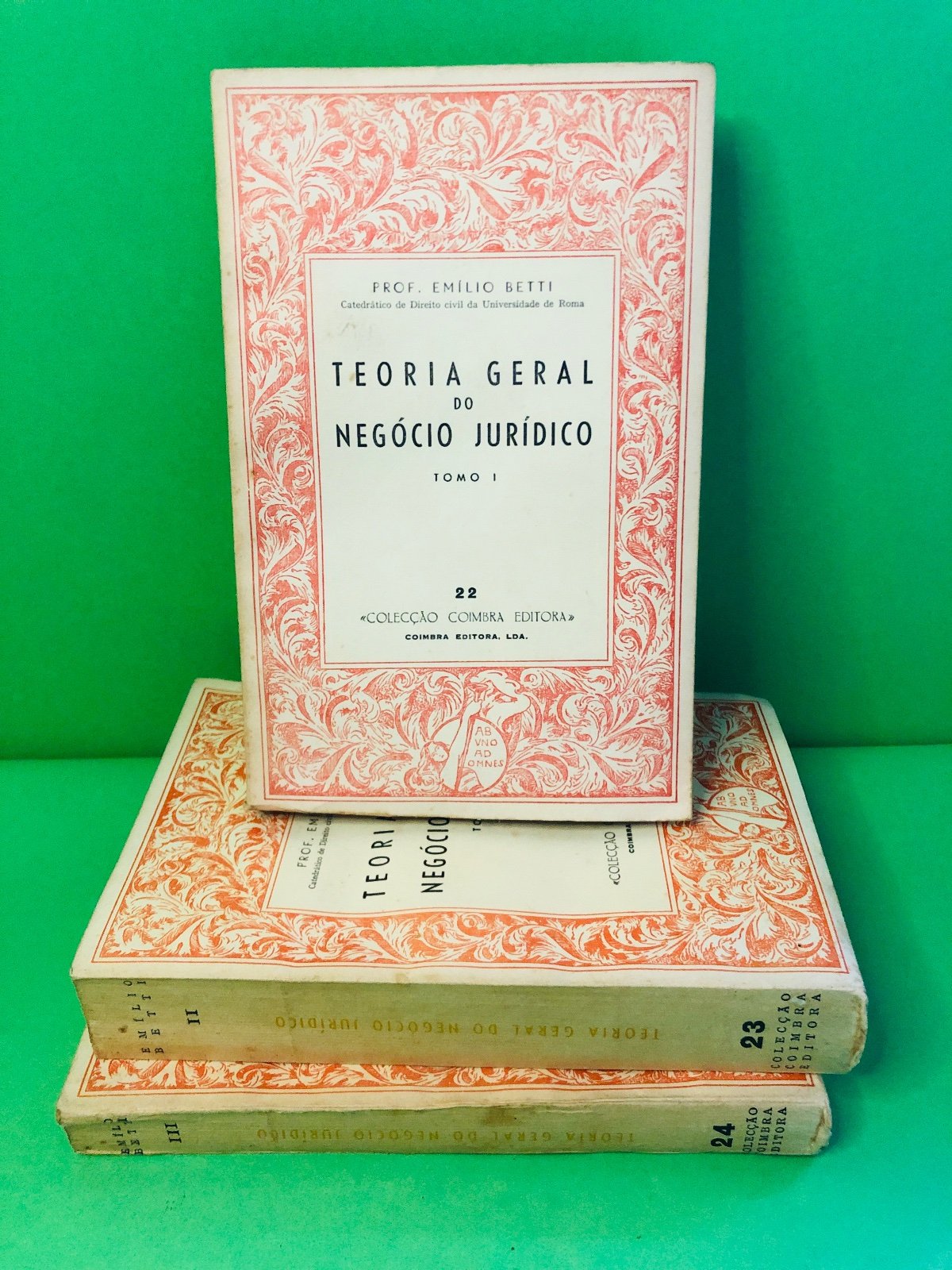TEORIA GERAL DO NEGÓCIO JURÍDICO 3 Tomos - Prof. Emílio Betti