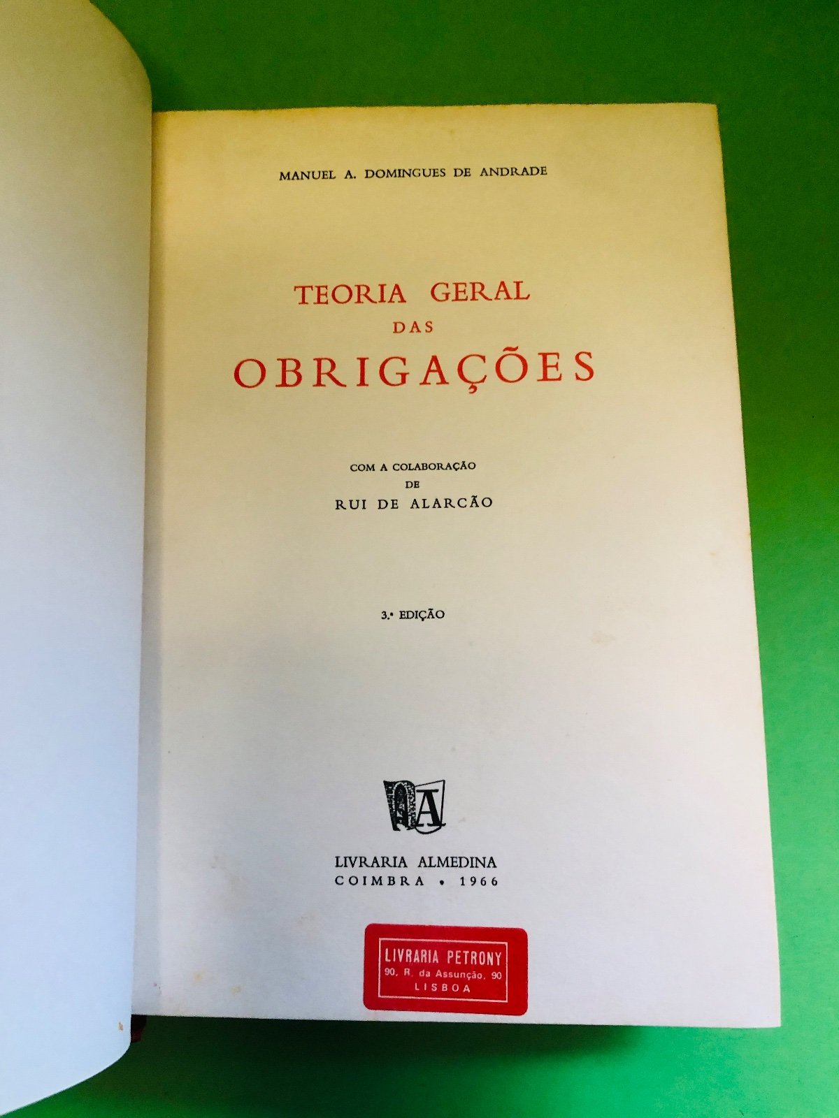 Teoria Geral das Obrigações 1966 - MANUEL A. DOMINGUES DE ANDRADE