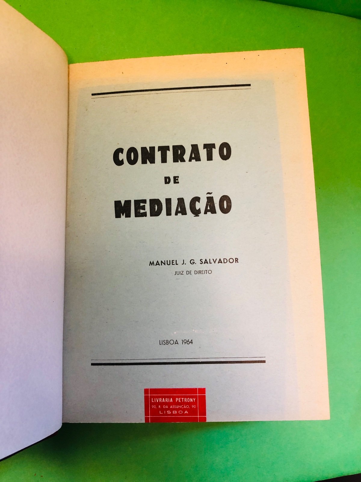 CONTRATO DE MEDIAÇÃO 1964 - MANUEL J. G. SALVADOR