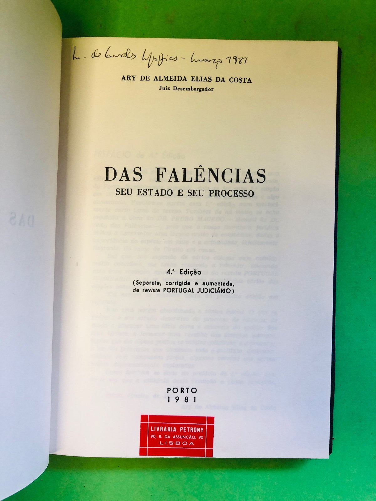 DAS FALÊNCIAS - ARY DE ALMEIDA ELIAS DA COSTA
