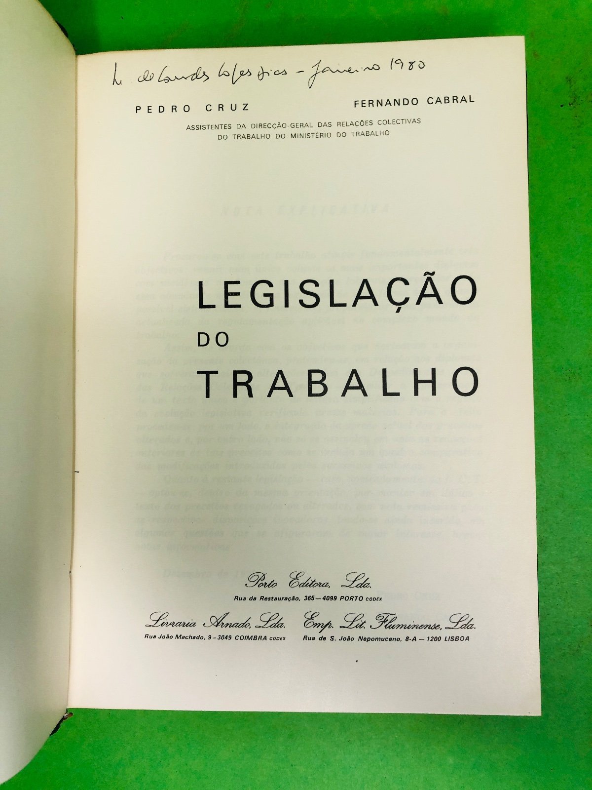 LEGISLAÇÃO DO TRABALHO - PEDRO CRUZ, FERNANDO CABRAL