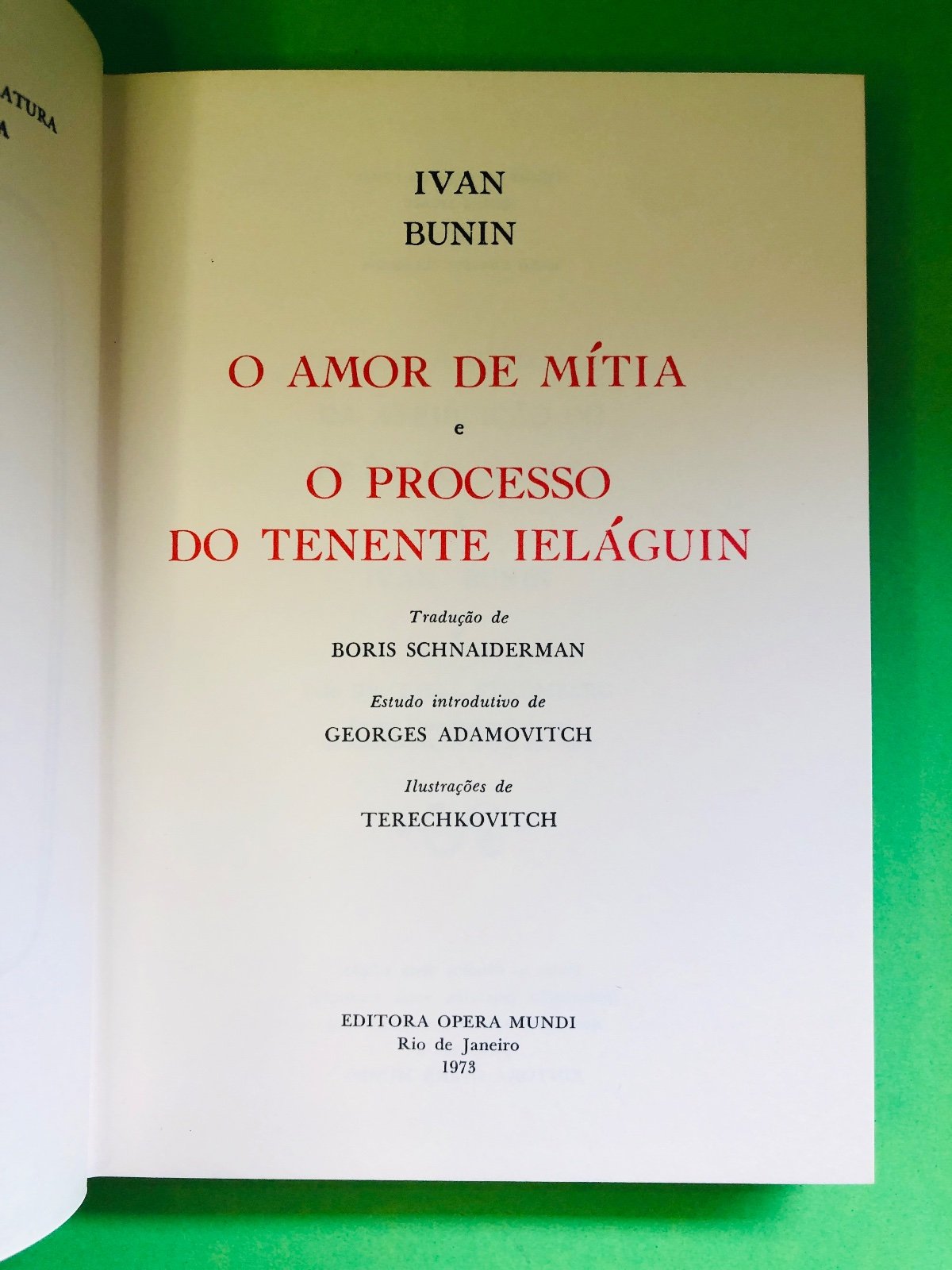 O Amor de Mítia e O Processo do Tenente Ielágui - Ivan Bunin