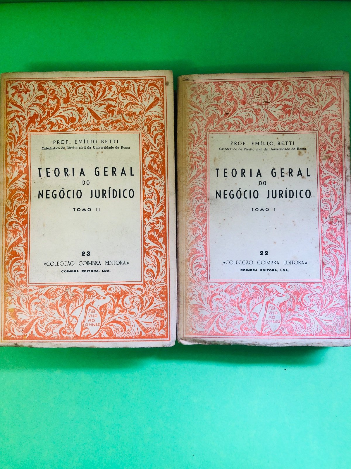 TEORIA GERAL DO NEGÓCIO JURÍDICO TOMO I e II - Prof. Emílio Betti