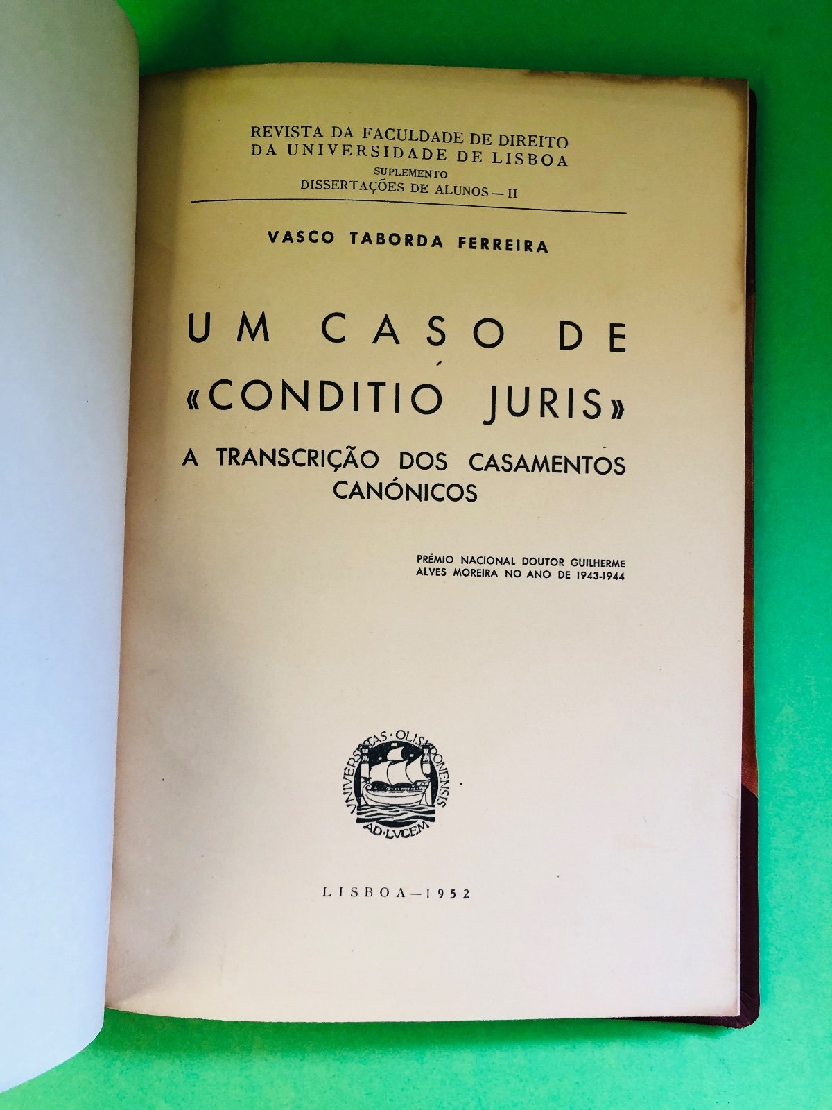 UM CASO DE "CONDITIO JURIS" - VASCO TABORDA FERREIRA