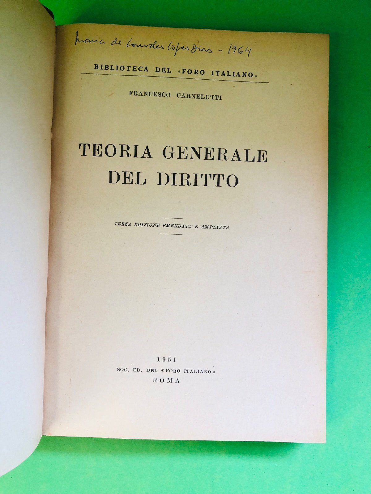 TEORIA GENERALE DEL DIRITTO - FRANCESCO CARNELUTTI