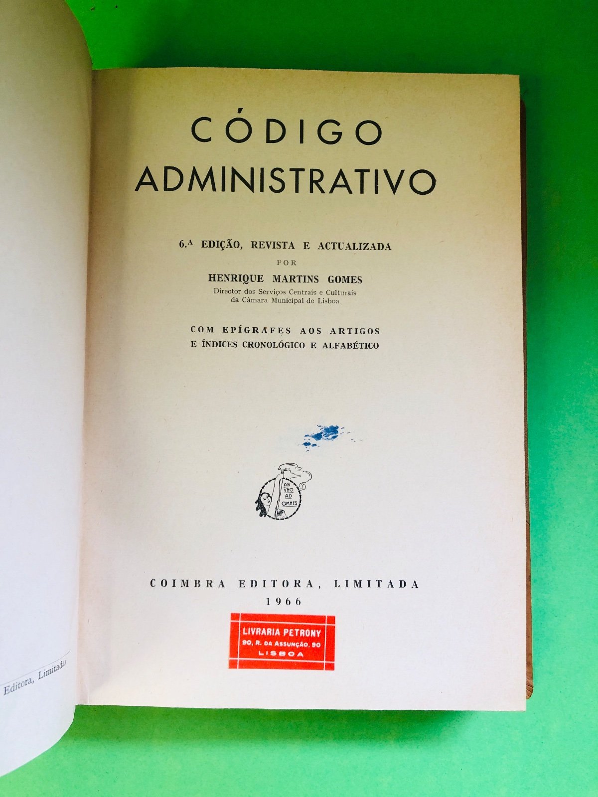 CÓDIGO ADMINISTRATIVO 1966 - HENRIQUE MARTINS GOMES
